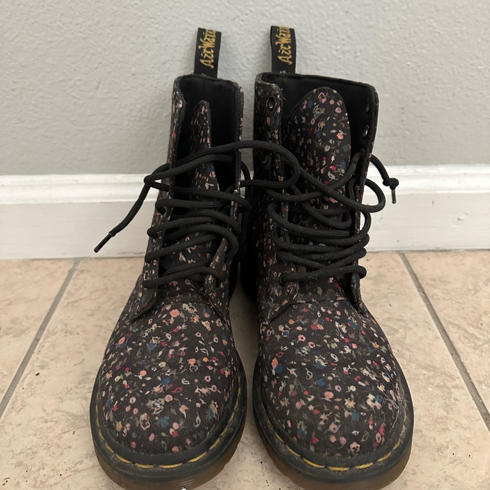 Floral Black Women's Doc Martens